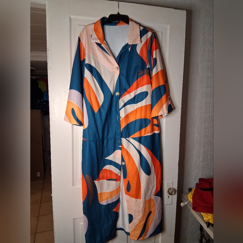 Colorful Abstract Long Coat